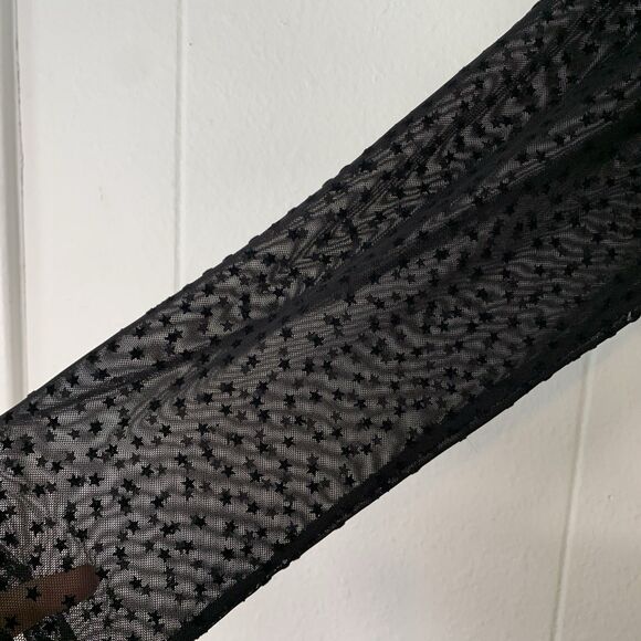 Torrid 3 Womens Shirt Black Sheer Star Peplum Gothic Dark Fairy Romantic - Picture 4 of 7